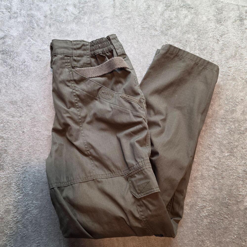 5.11 Tactical Series Pants Mens 32x30 Green Cargo Elastic Waist Workwear